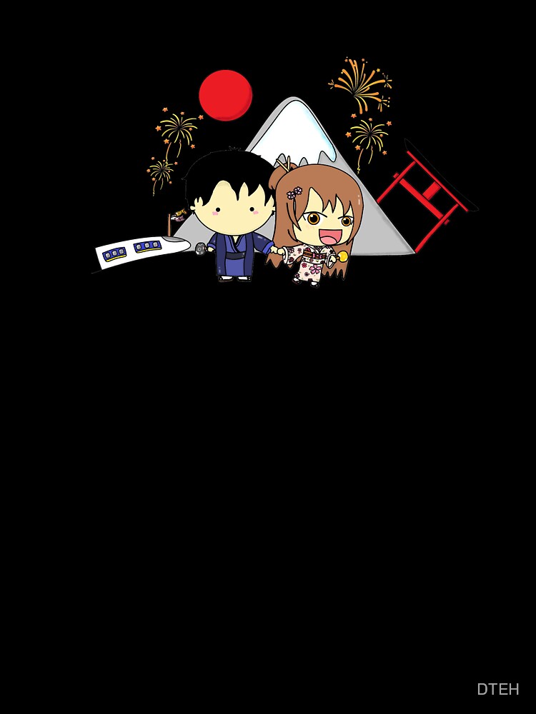 Cute Cartoon Anime Couple Goes To Japan by DTEH
