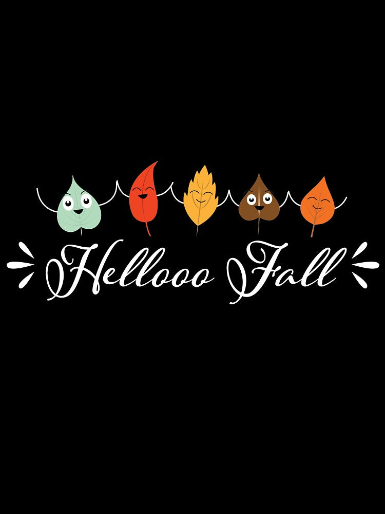Hello Fall Smiling Colorful Autumn Leaves by qitrechio