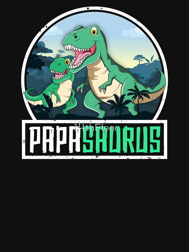 Papasaurus T-Rex Dinosaur Saurus Papa Dad Matching Family by 14thFloor