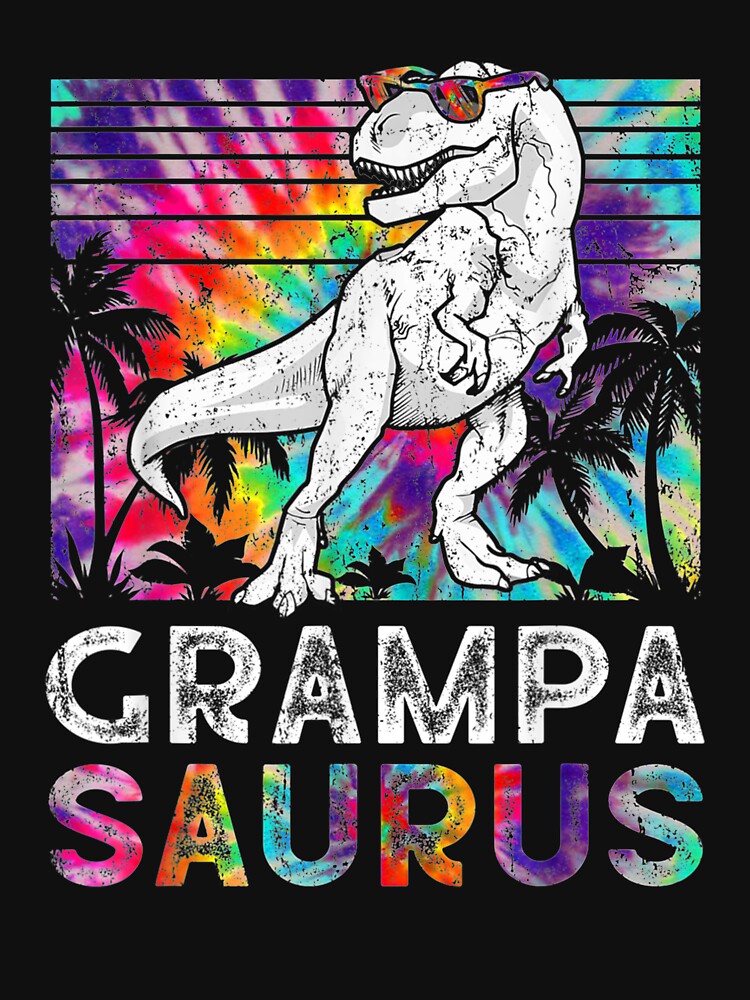 Grampasaurus Dinosaur Grampa Saurus Family Matching Tie Dye Gift by rubysheila