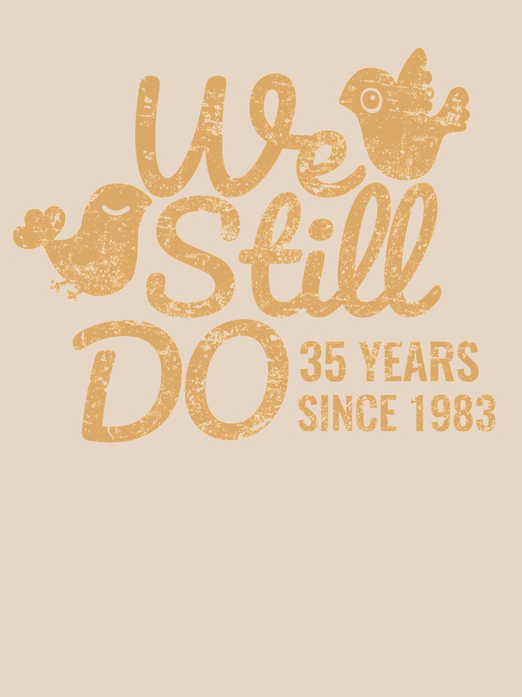 Coral Wedding Anniversary Tee Thirty Five Years of Marriage Couple Clothing, Phone Cases And Other Gifts by MemWear