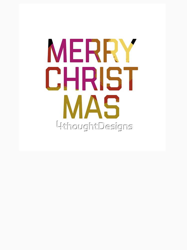 Merry Christmas Multicolored Text by 4thoughtDesigns