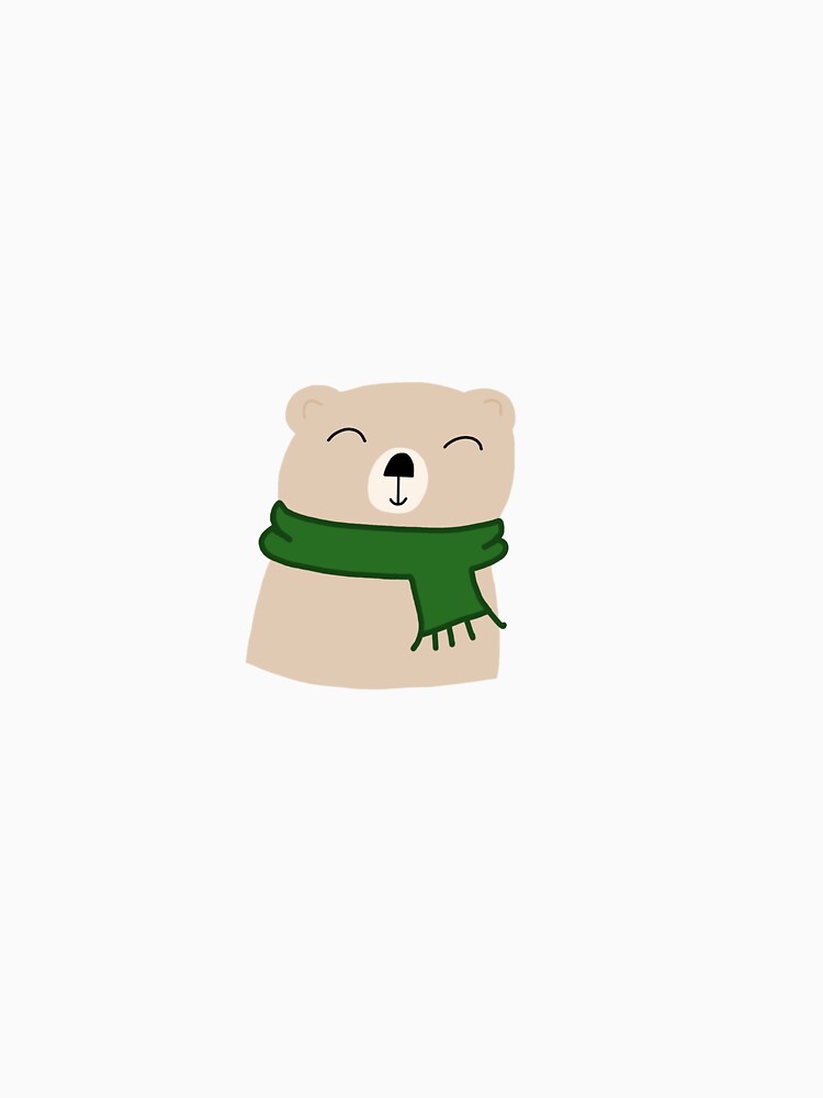 Cute Winter Bear with Scarf (Beige) by Paw Prints Designs