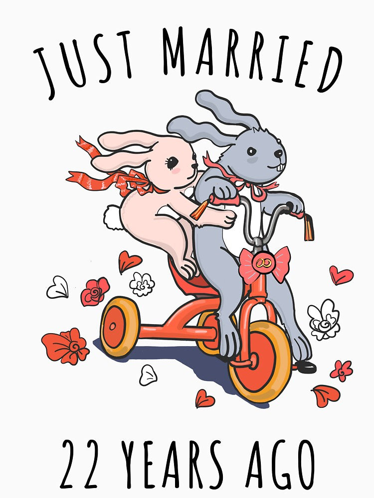 Just Married 22 Years Ago - 22nd Anniversary Couple Bunnies Tee, Phone Cases And Other Gifts by MemWear