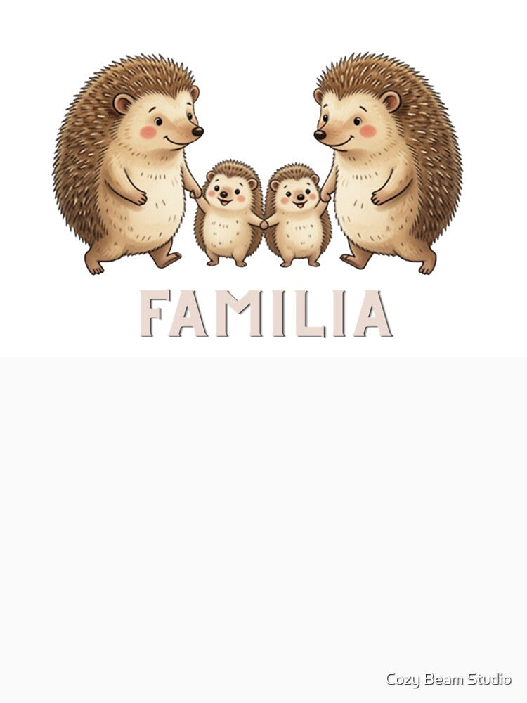 Cute hedgehog family of 4 by Cozy Beam Studio