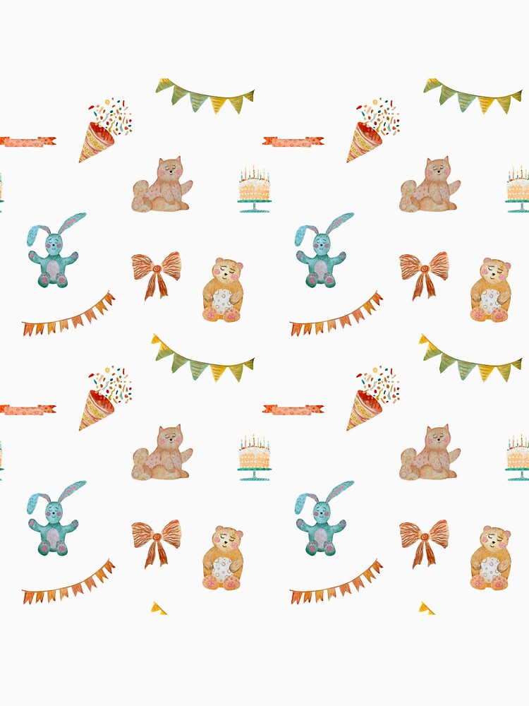 Happy birthday cake cat flower pattern watercolor violet by Yana Mustafina | Boho Soulful Designs