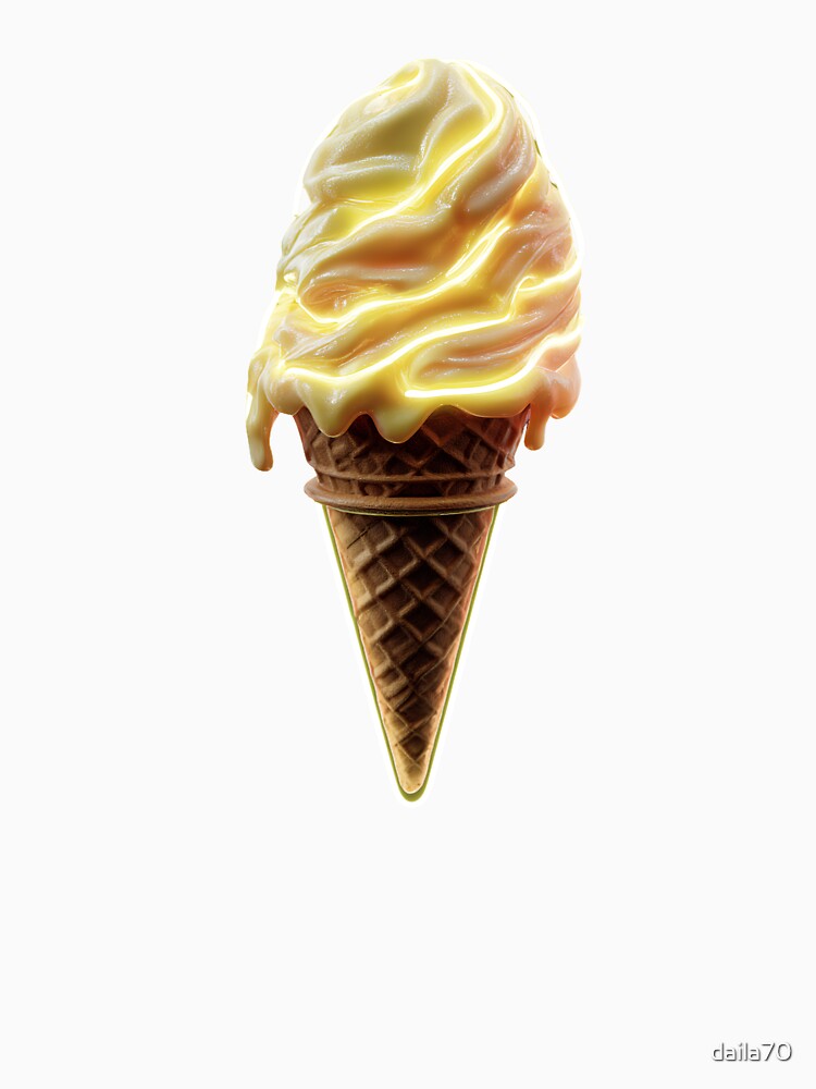 Neon Lemon Ice Cream Glow Cone v2 by daila70