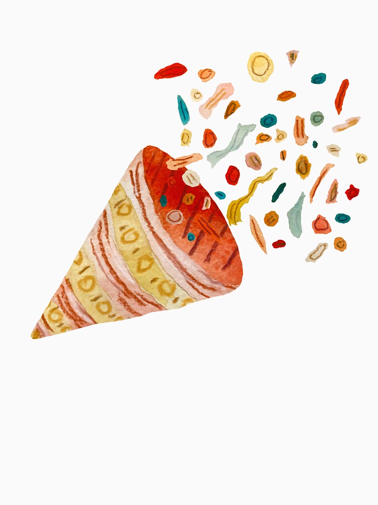 Happy birthday color petard confetti a watercolor by Yana Mustafina | Boho Soulful Designs