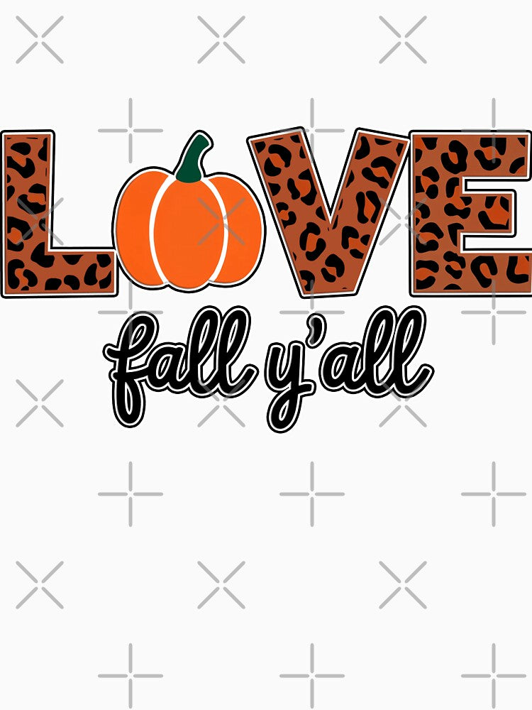 Love Fall Y'all Pumpkin Leopard Print Autumn Decor by Witsprings