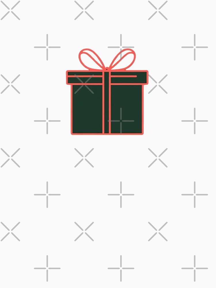 Minimalist Green Gift Box Outline with Ribbon Holiday Design by gk-creations