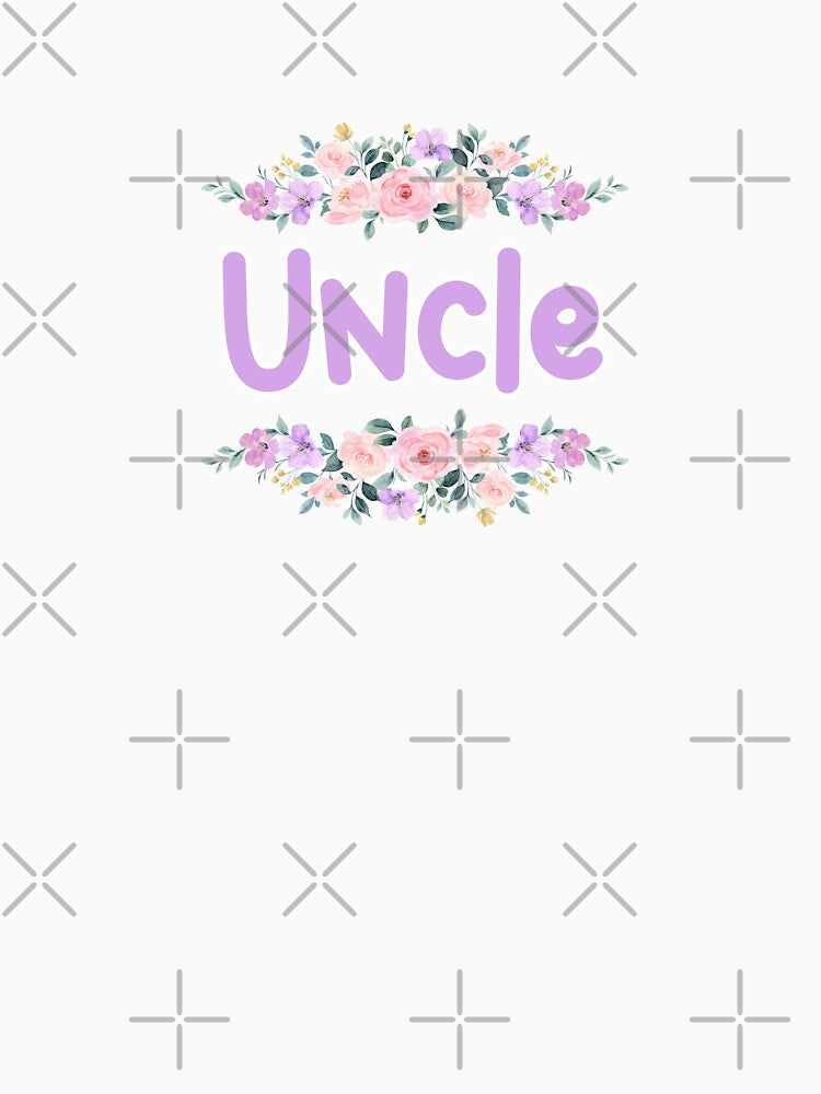 Purple Flower Uncle Name Label by NormadWorld