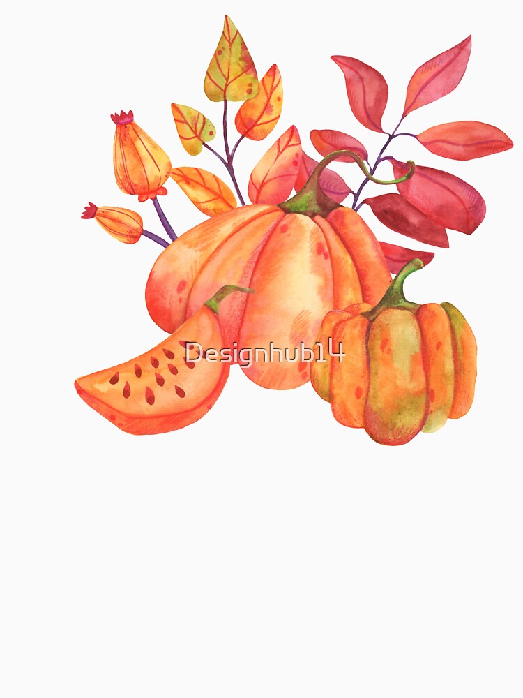 Maple leaves and ripe pumpkin by Designhub14