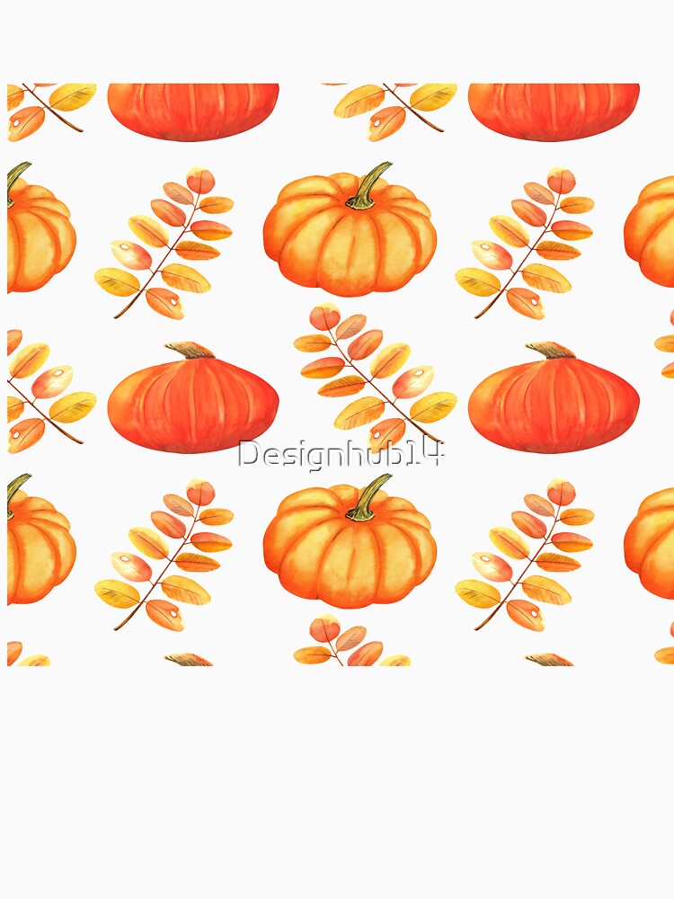 Pumpkin and leaves pattern by Designhub14
