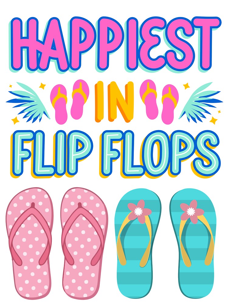 Beautiful Colorful Flip Flops with Tropical Summer Vibes – Bright Beach Vacation Design by PureHopeStudio