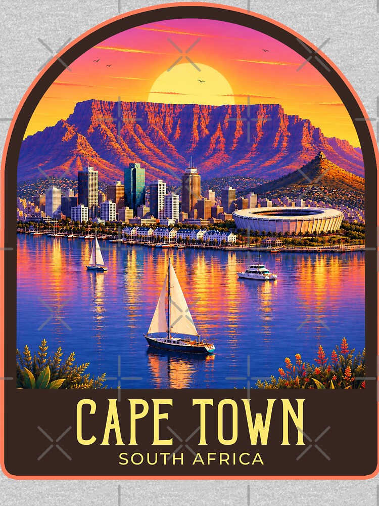 Cape Town Vintage Travel Illustration by HomeLivingCo