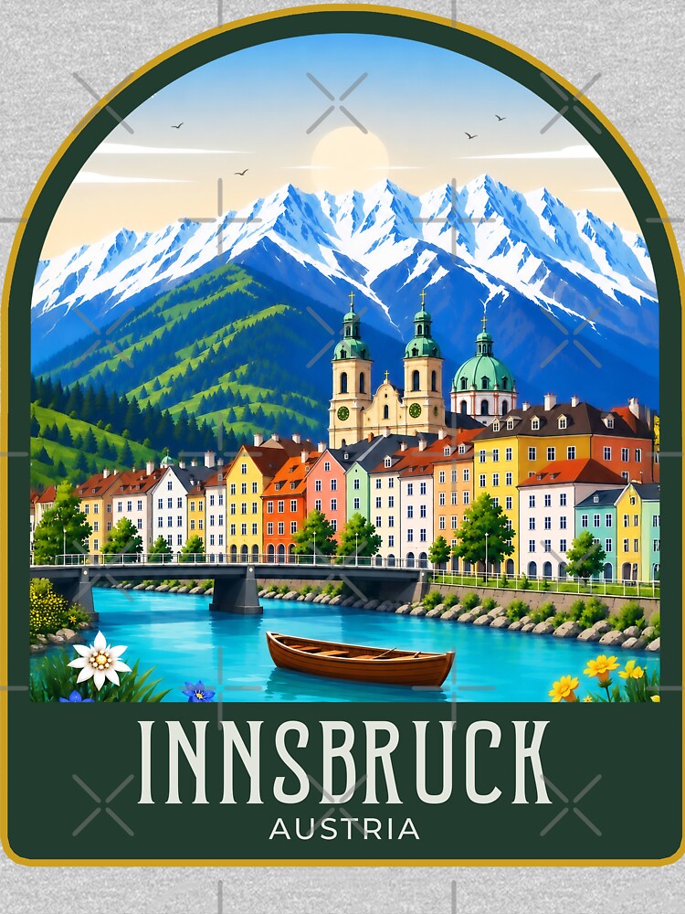 Innsbruck Vintage Travel Illustration by HomeLivingCo