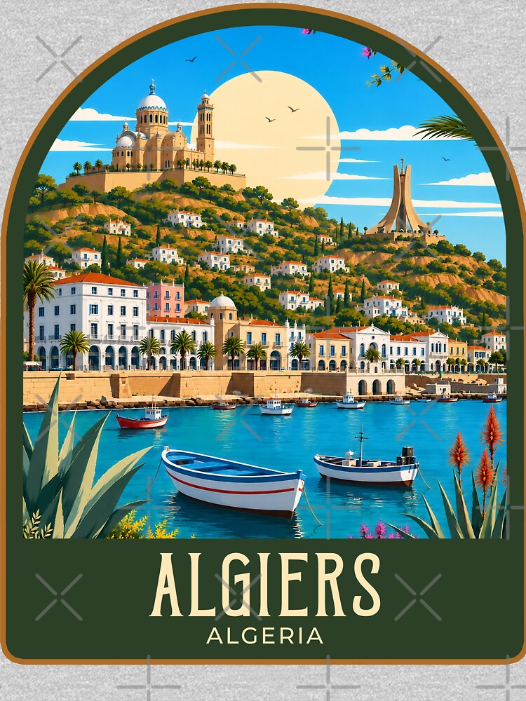 Algiers Vintage Travel Illustration by HomeLivingCo