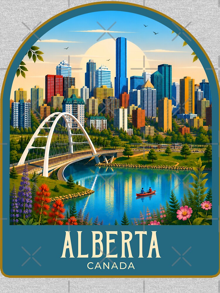 Alberta Vintage Travel Illustration by HomeLivingCo