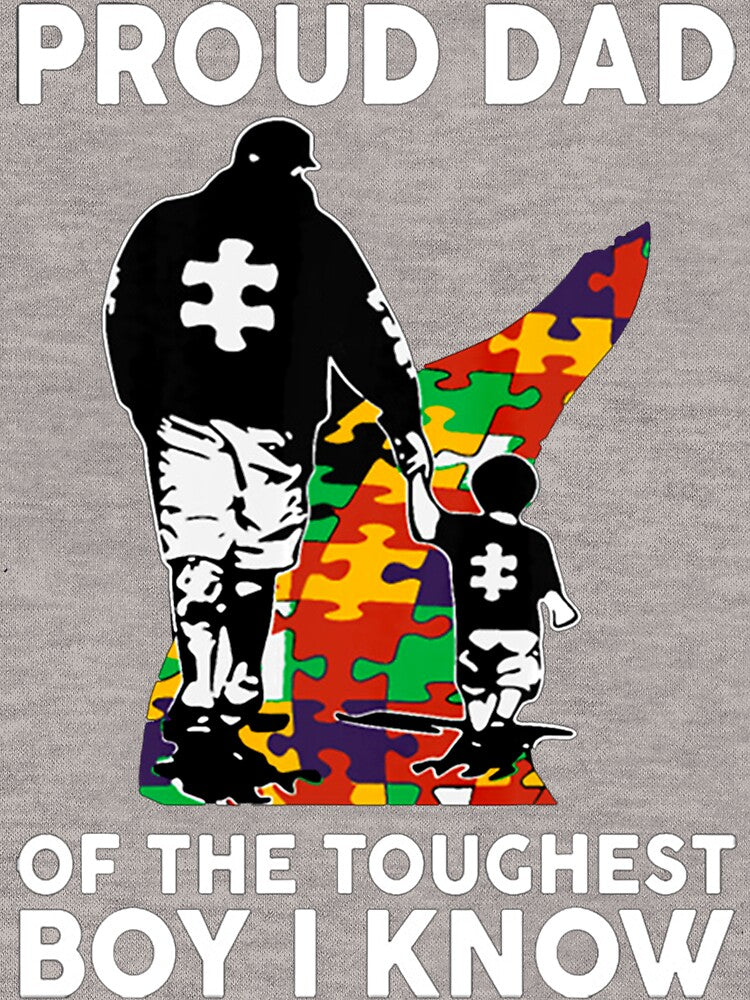 Proud Dad Of The Toughest Boy I Know Autism Awareness by Dragon Hp