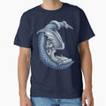 Silver Celtic Dragon Sleeping Crescent Moon Blue by Johan Proud Blade