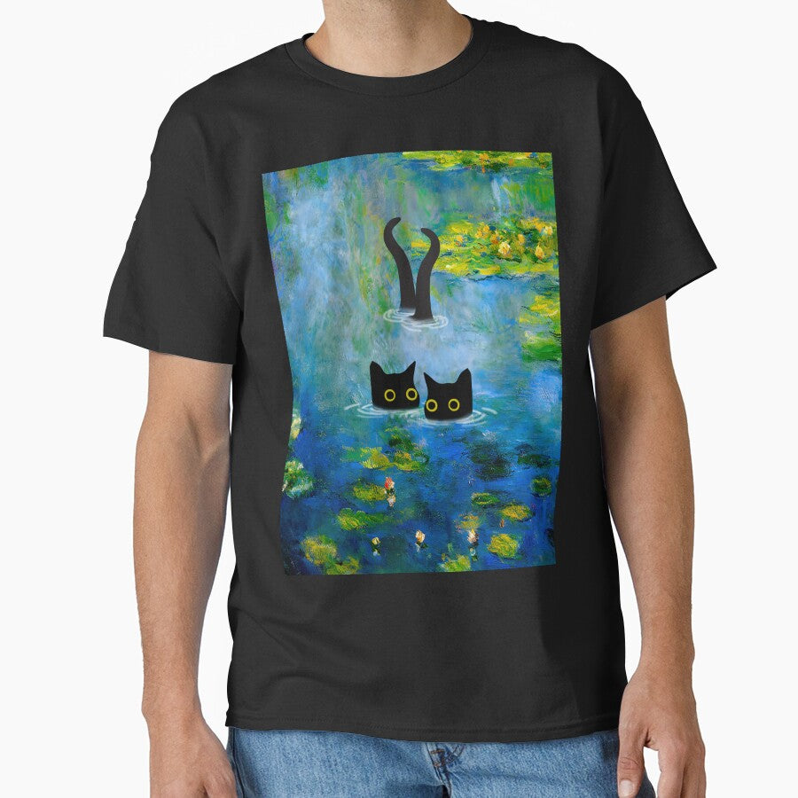 cats in water lilies pond - cute cats waterlily by PurrfectHome