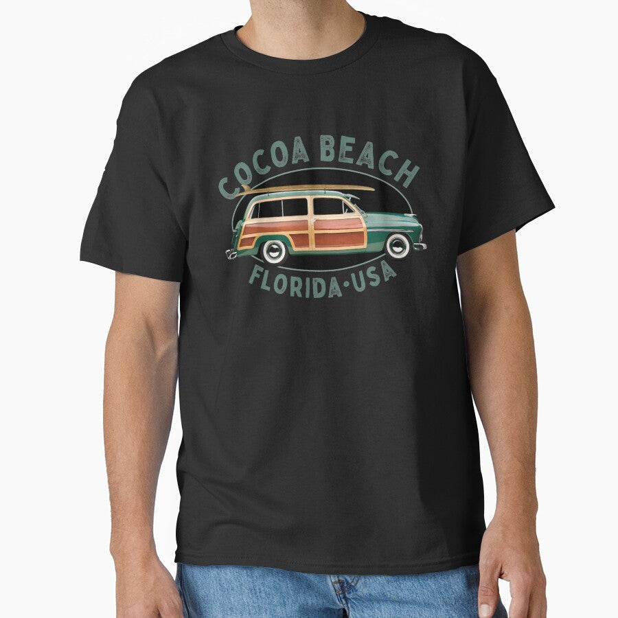 Cocoa Beach Florida Vintage Surfing Design by Futurebeachbum
