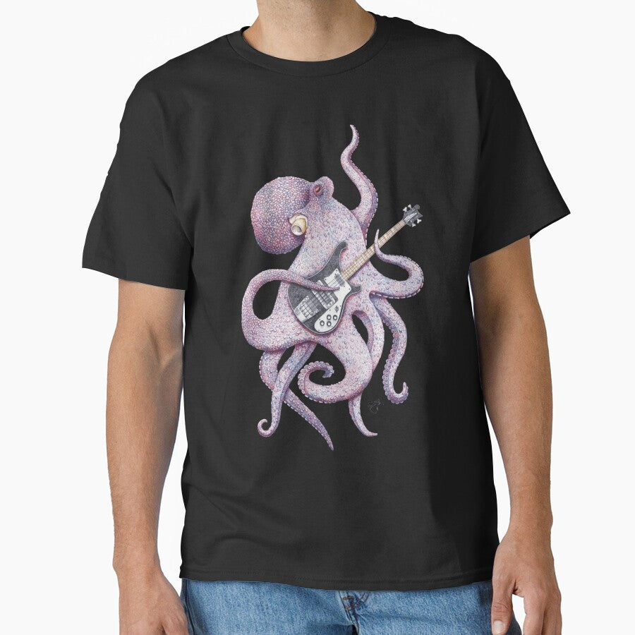 SUP - the bass playing Octopus (purple on mint) by ShorelineSally