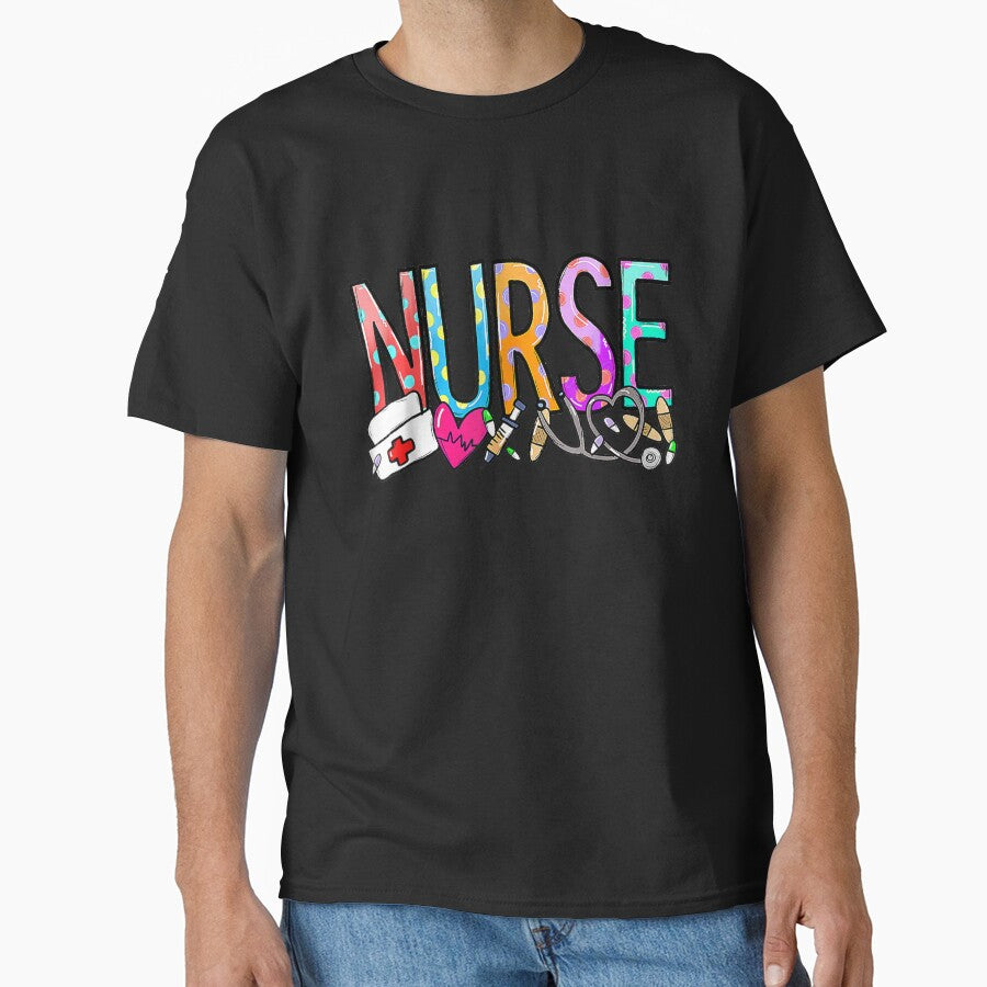 Womens T Shirts Nurse Life Heartbeat Design Nurses Day Week 2025 Tees for Women by KTY-NUSS