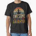 Awesome Like My Daughter Retro Vintage Dad Daughter Silhouette Gift by 519xdesign