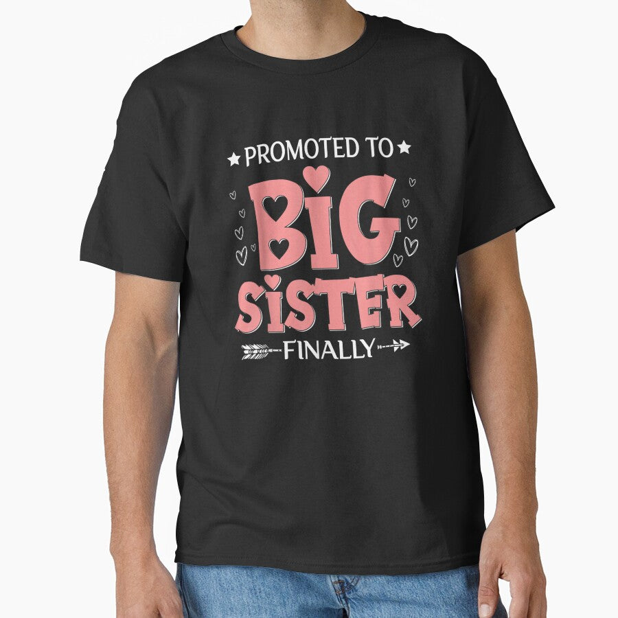 Promoted To Big Sister Finally Cute Pink Hearts Announcement Family Design by PhocoNibict