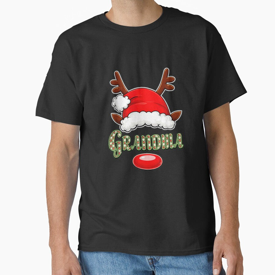 Grandma Reindeer Antlers Santa Hat Christmas Matching Family Design by kiralynstration