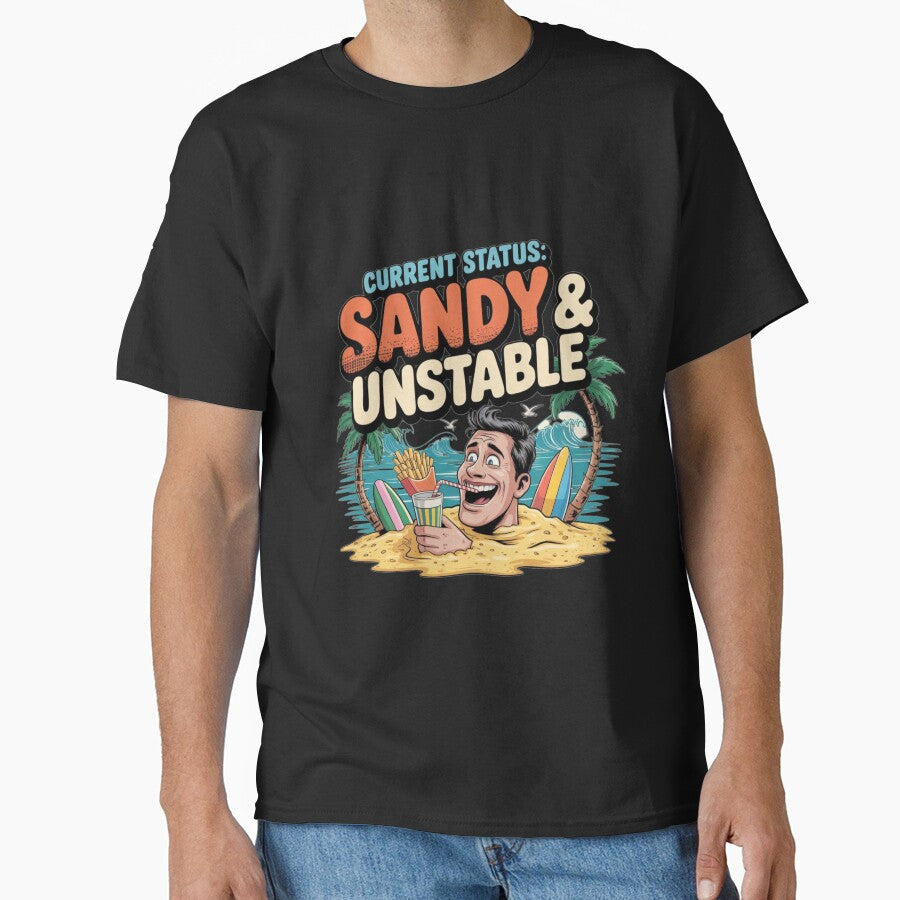 Current Status Sandy & Unstable Funny Beach Summer  | Vacation Humor by PIXENTRA