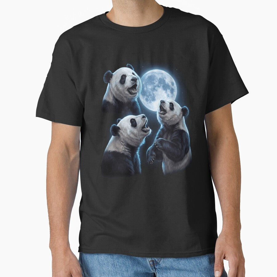 Panda Howling Moon Art Animal Lover by TerryConnells