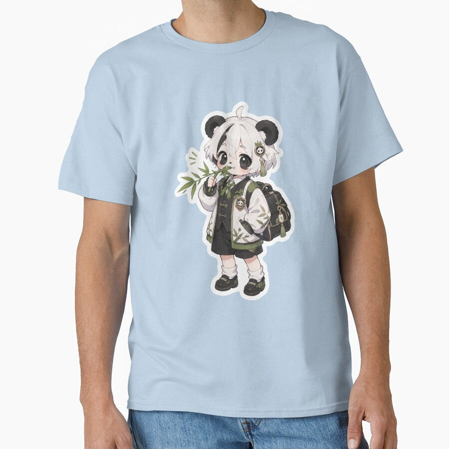 The panda girl eats bamboo by HD3284