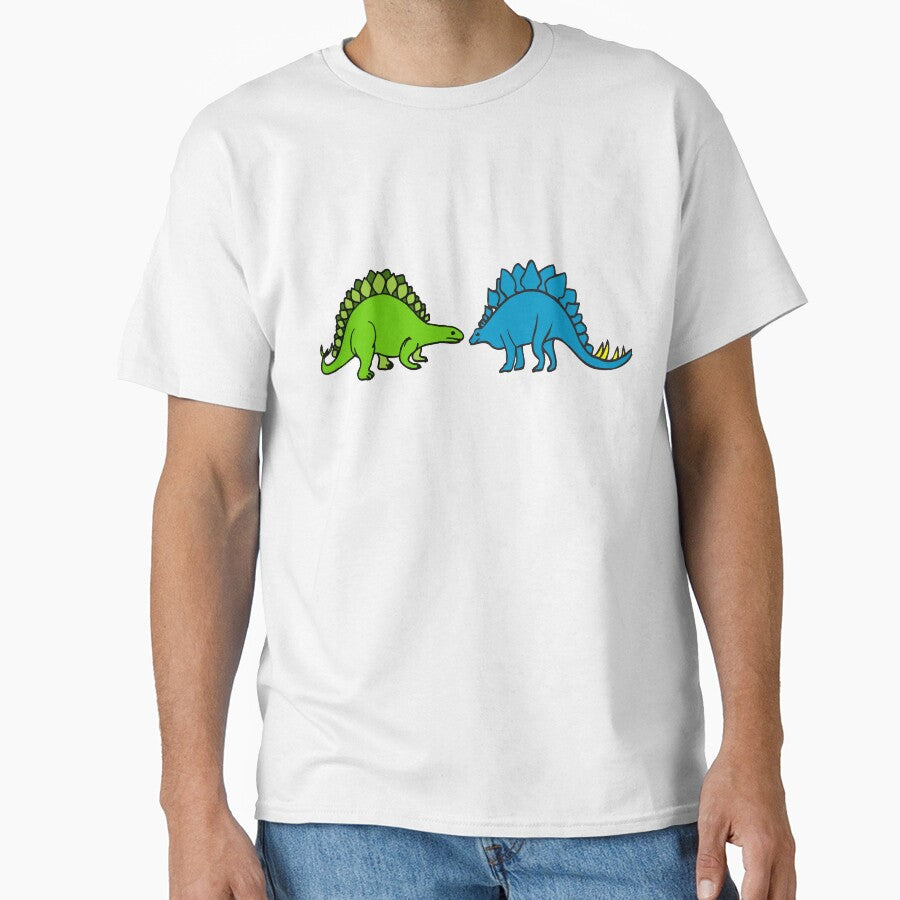 Dinosaur Couple Green & Blue Dinos by Wasef Baker