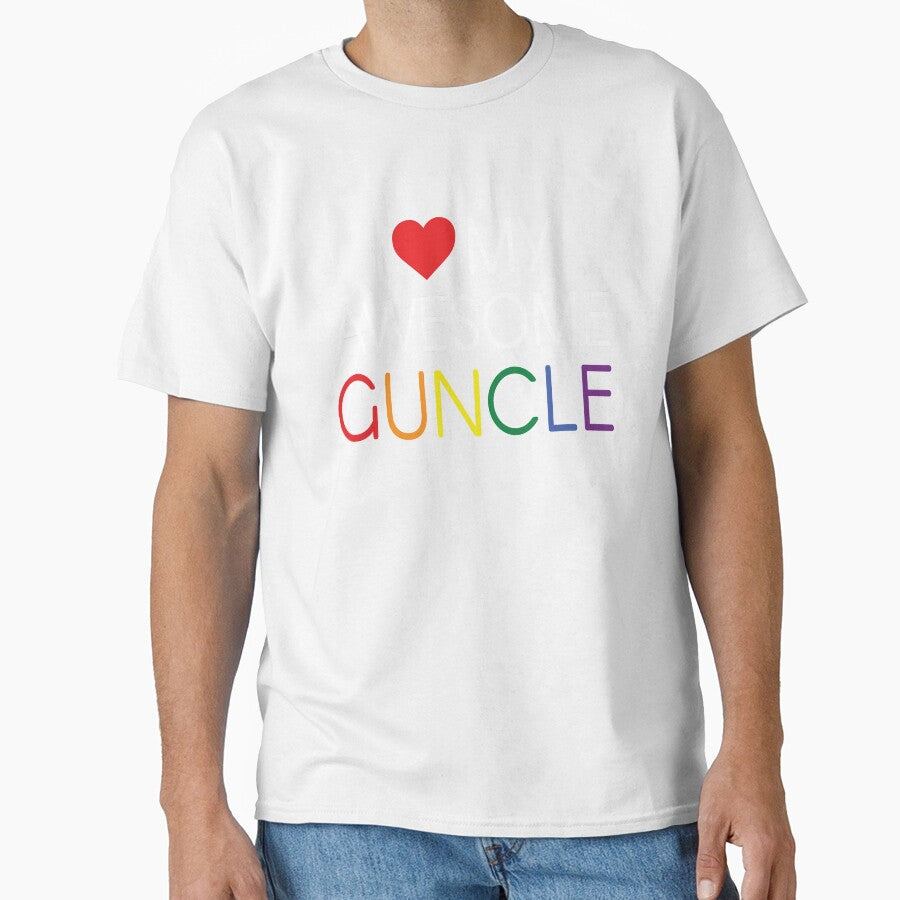 I Love My Awesome Guncle Design I Heart Love My Gay Uncle Gift by MarOlv