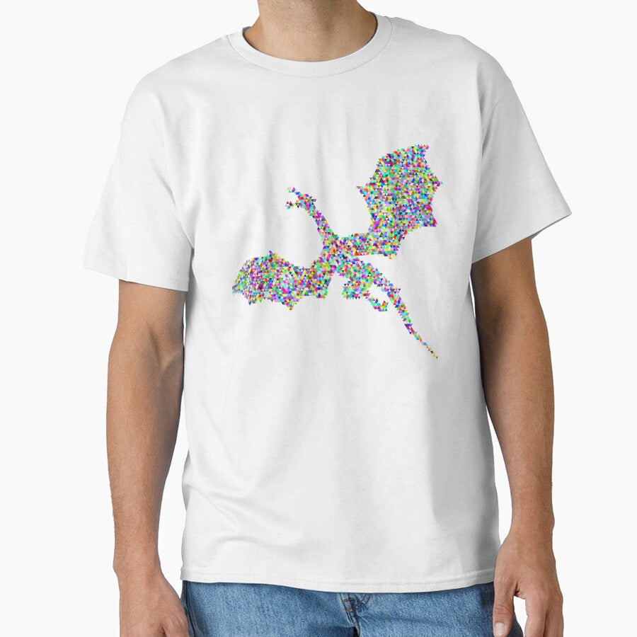 Dragon Pixelated triangles flying dragon by Handstand365