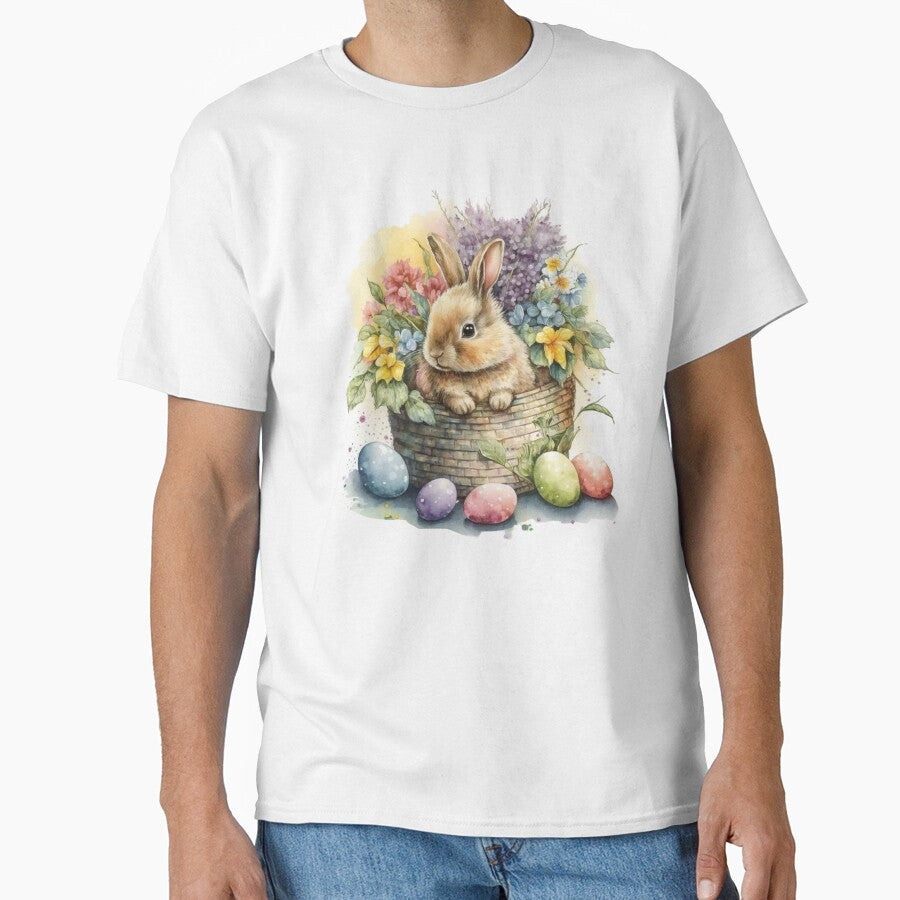 Easter Bunny in Flower Basket by Travelslightly