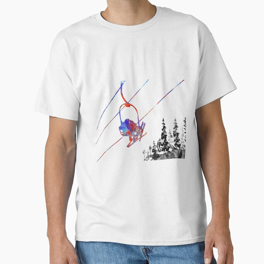 Couple ski lift, couple, ski sport by Rosaliartbook