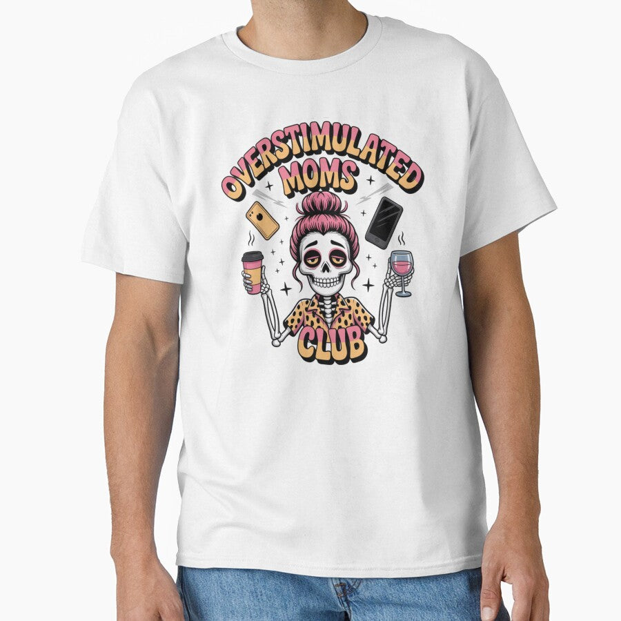 Overstimulated Moms Club – Creepy Glam Skeleton Mom With Coffee by RDRdesign