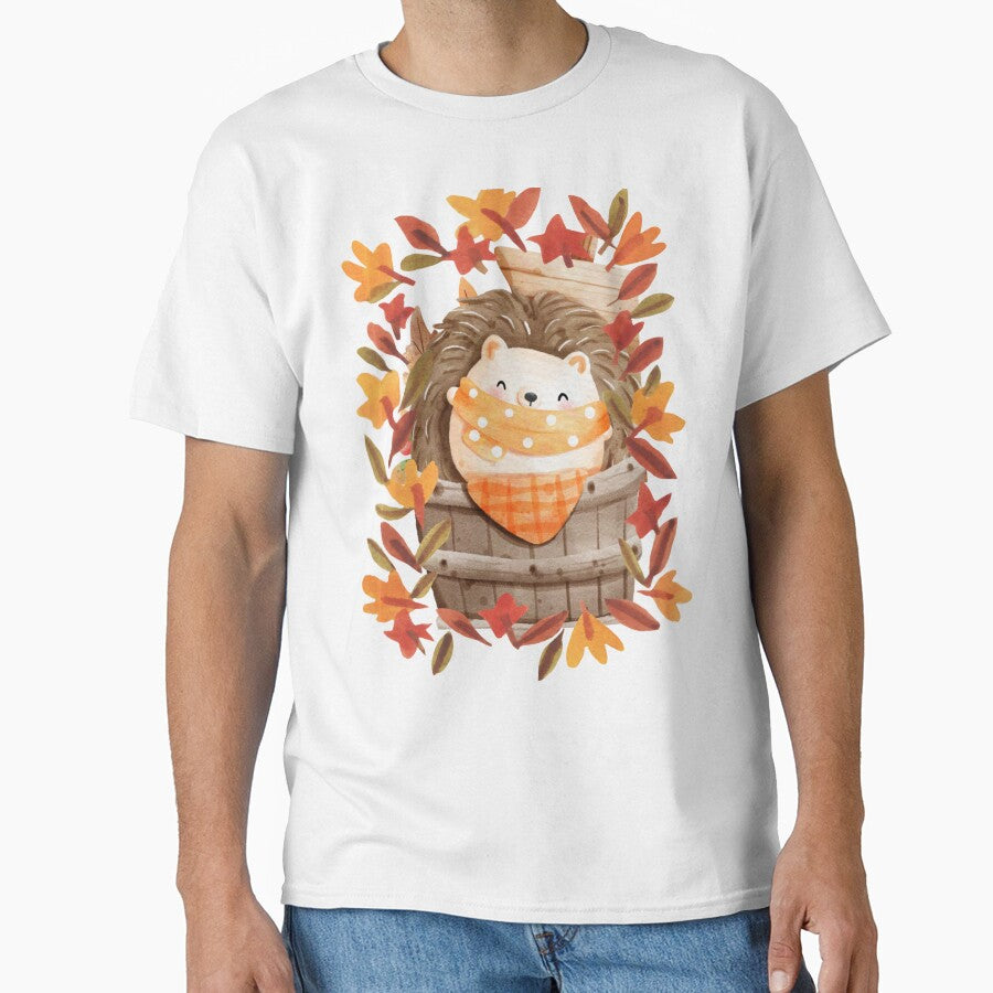 Cute Baby Hedgehog Autumn Leaves Barrel Fall Sticker by Gear Camel