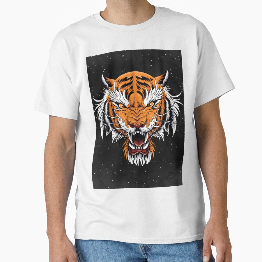 TIGER GRAPHIC RAGING TIGER DESIGN by OnlineTshirtMan