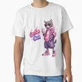 Gentle Cat Pink Purple Streetwear Cartoon | Cute Urban Cat Drinking Bubble Tea | Kawaii Graffiti Style Illustration by Gentle Cat Store