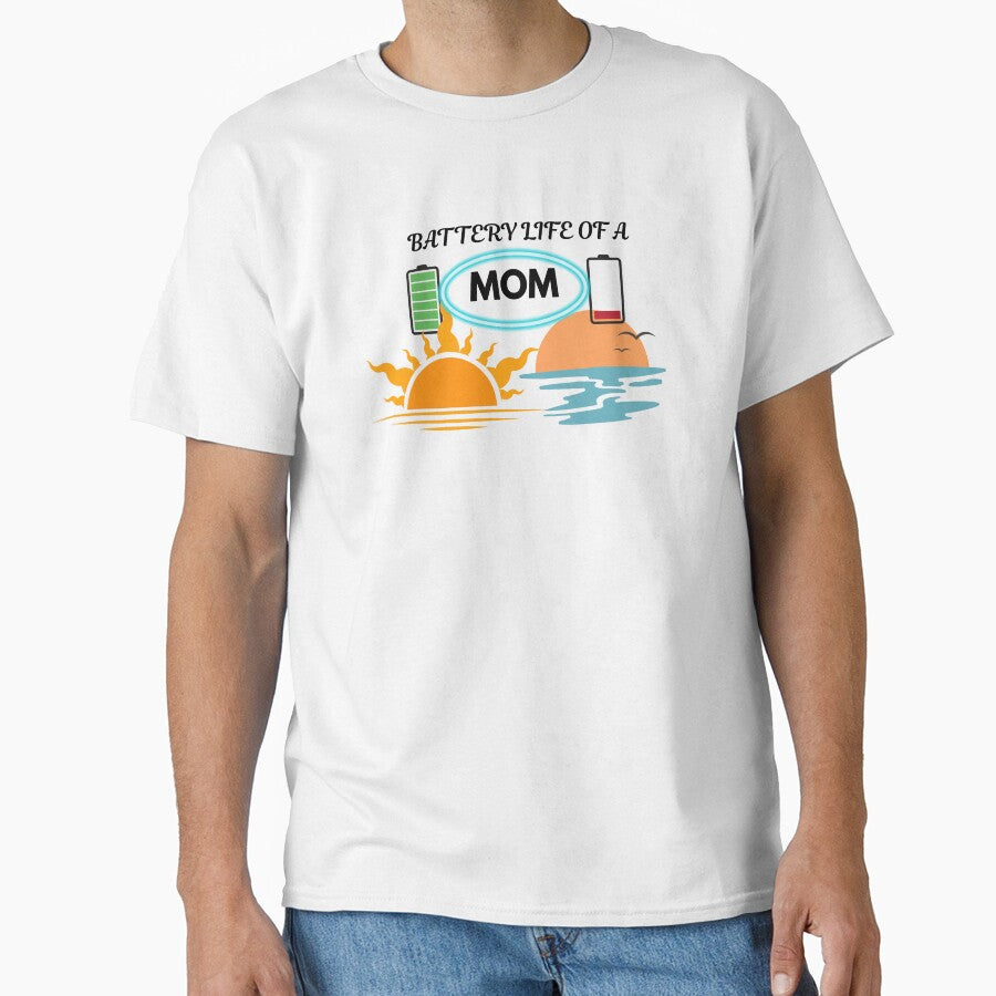Battery Life Of A Mom Funny Design , Tired Mom Life Humor ,Motherhood Energy Shirt, Mom Life Gift by Palette _Vibes