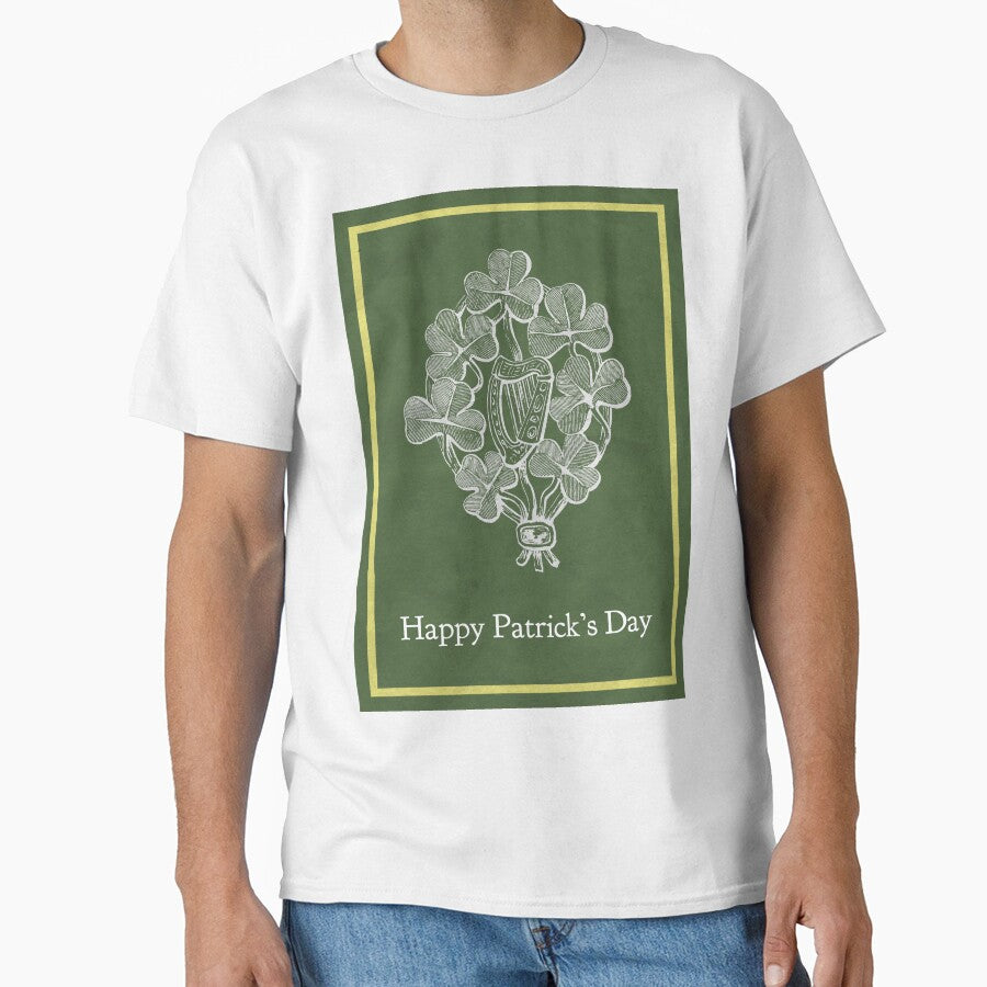 Happy St Patrick's Day! Shamrock & Harp Irish Art Design by Pirate Foto