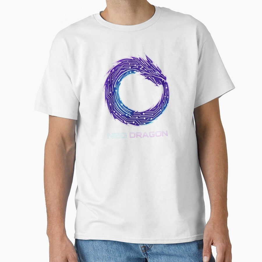Neo Dragon Cyberpunk Logo – Futuristic Circuit Dragon Ouroboros Neon Tech Design by JonelCrafts