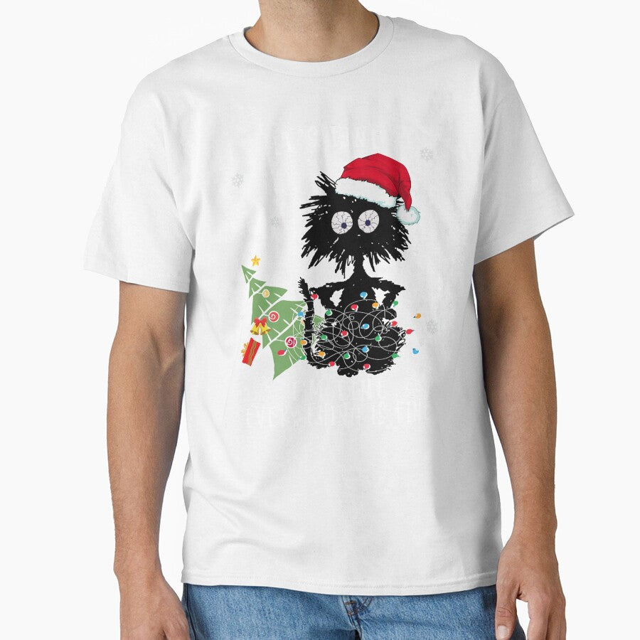 funny  black cat christmas family shirt , matching It's Fine I'm Fine Everything Is Fine cats christmas shirt by ZAIN JAMAL