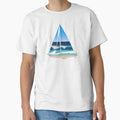 beach painting on sailboat silhouette by Seyahshop