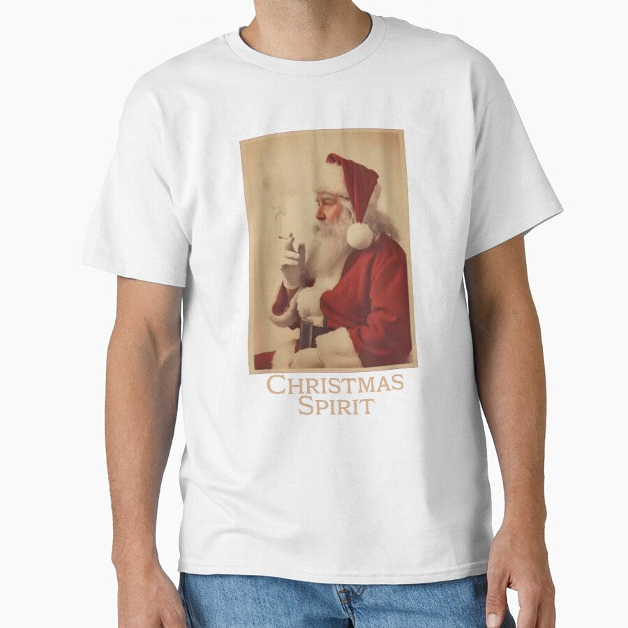Vintage Spirit Christmas Funny Smoking Santa Claus Christmas by Artifyo
