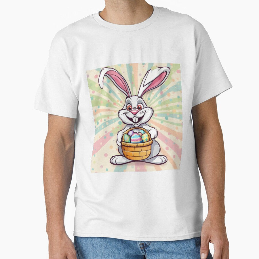 funny Easter bunny  with a basket with colored eggs, funny easter,Happy Easter,Easter Day,easter illustration,Easter by Expressions-Sel